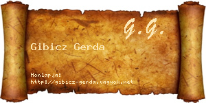 Gibicz Gerda névjegykártya
